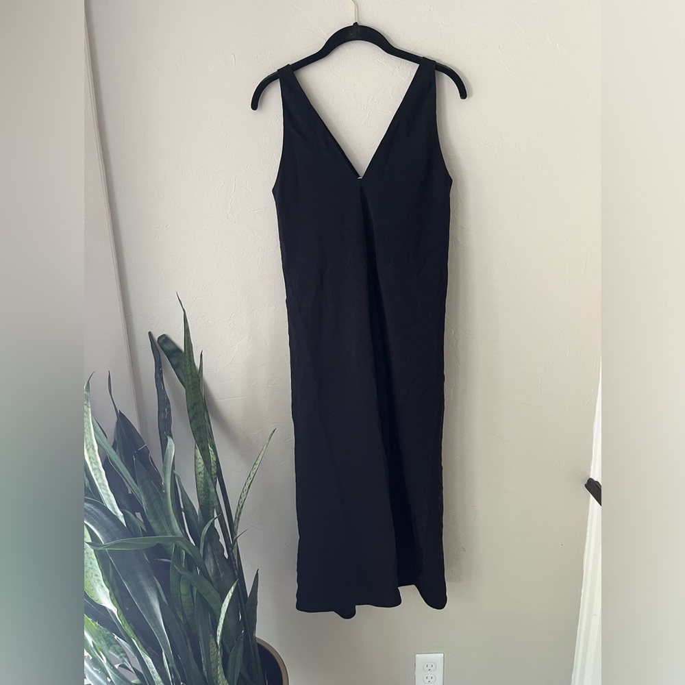 🖤EVERLANE THE CITY STRIPE MIDI DRESS IN BLACK 4 - Picture 6 of 10